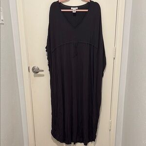 Black V-Neck Kaftan Dress